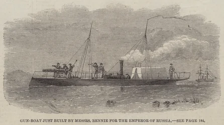 Kanonenboot, gerade gebaut von Messers Rennie für den Kaiser von Russland